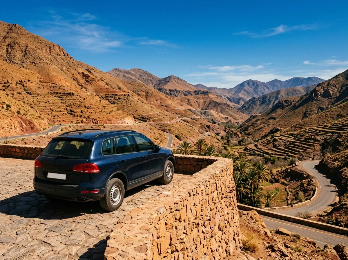 4x4 avec chauffeur au col du Tizi n'Tichka au-dessus de Marrakech