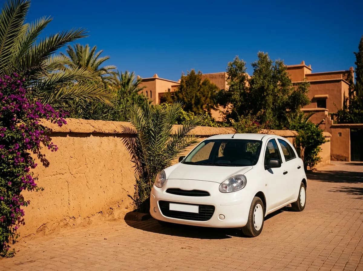 Jeune conducteur présentant son permis pour une location de voiture à Marrakech